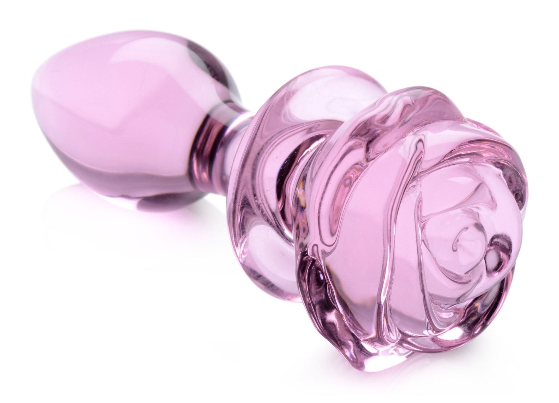 Pink Rose Glass Anal Plug - Medium BTYS-AG650-MED