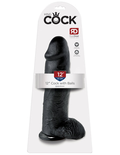 King Cock 12 Inch Cock With Balls - Black PD5511-23