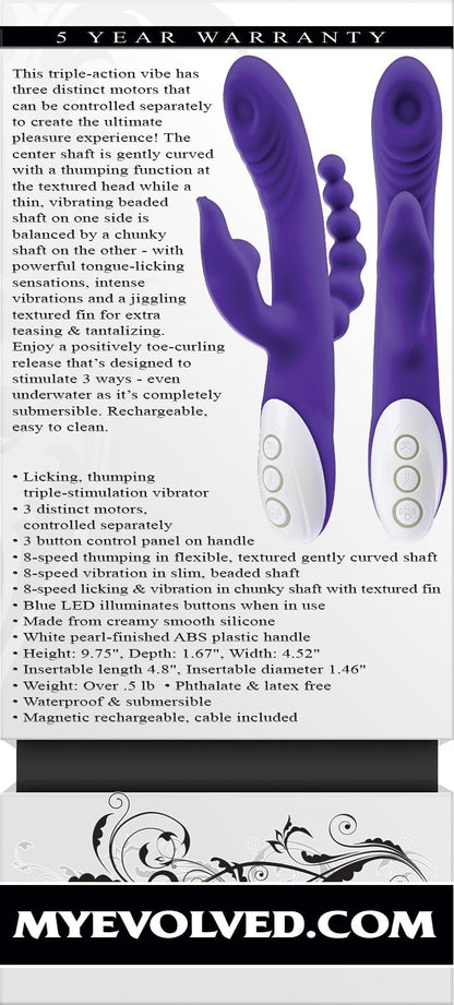 Lick Me - Triple Stim Vibe - Purple EN-RS-1010-2