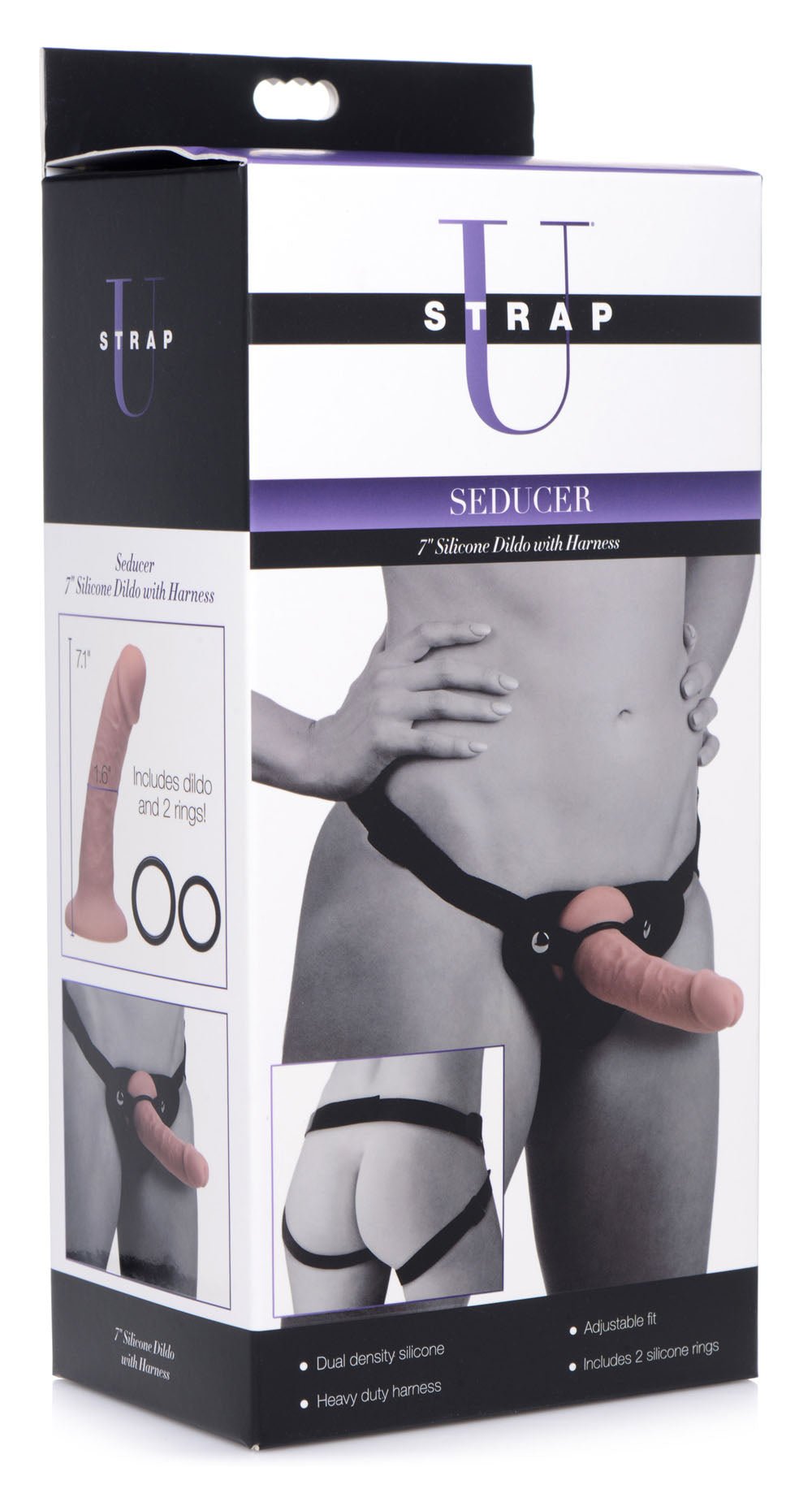 Seducer 7 Inch Silicone Dildo With Harness SU-AG423