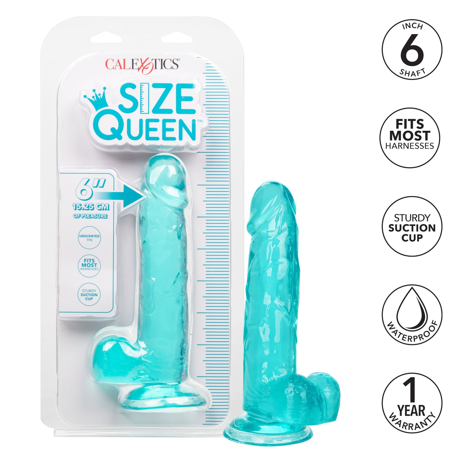 Size Queen 6 Inch - 15.25 Cm - Blue SE0260102