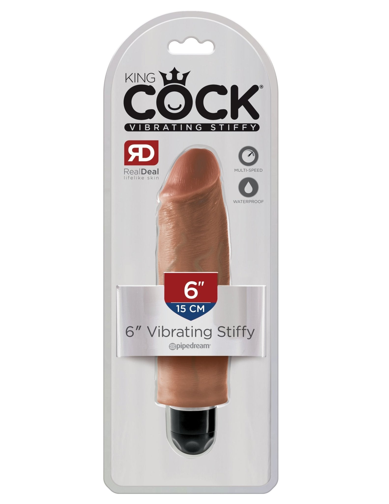 King Cock 6 Inch Vibrating Stiffy - Tan PD5521-22