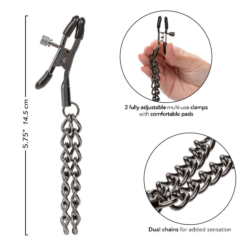 Euphoria Collection Chain Nipple Clamps - Black SE3100072