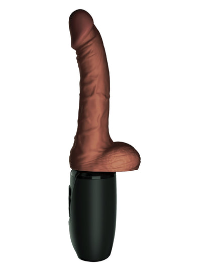 7.5 Inch Thrusting Cock With Balls - Brown PD5728-29