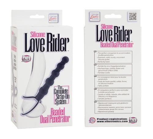 Silicone Love Rider Beaded Dual Penetrator - Black SE1515403