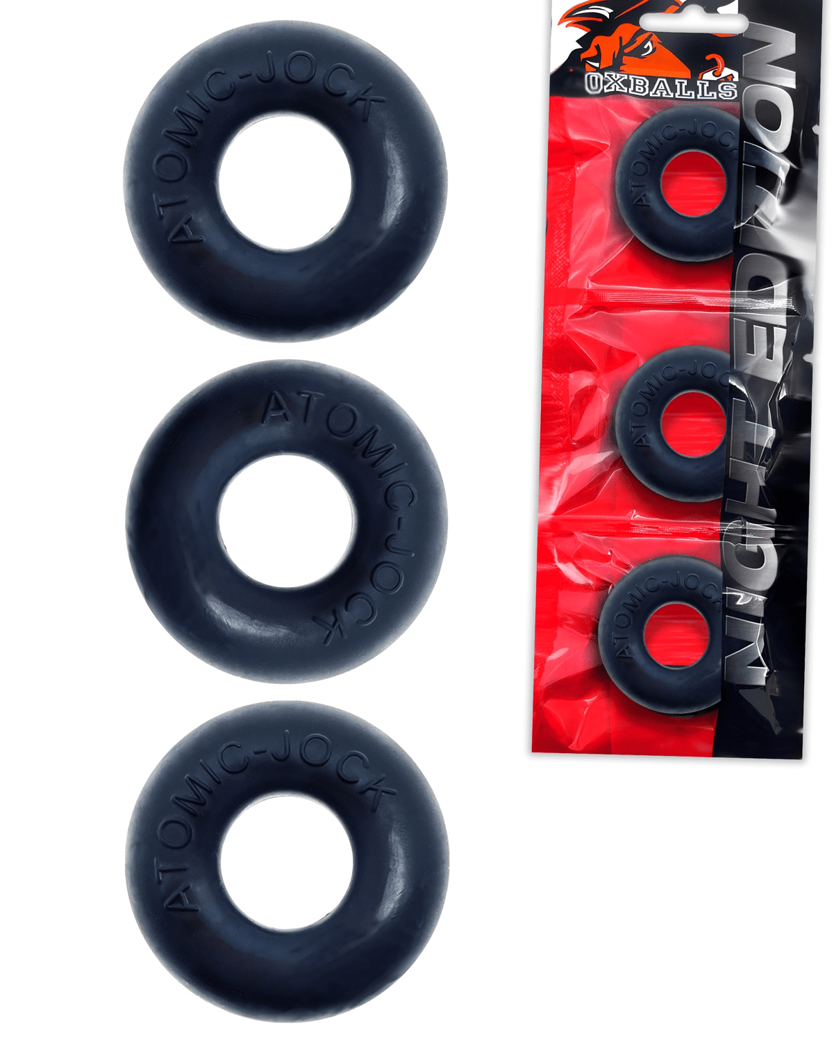 Ringer Cockring 3 Pack - Small - Night Black OX-1324-NGT