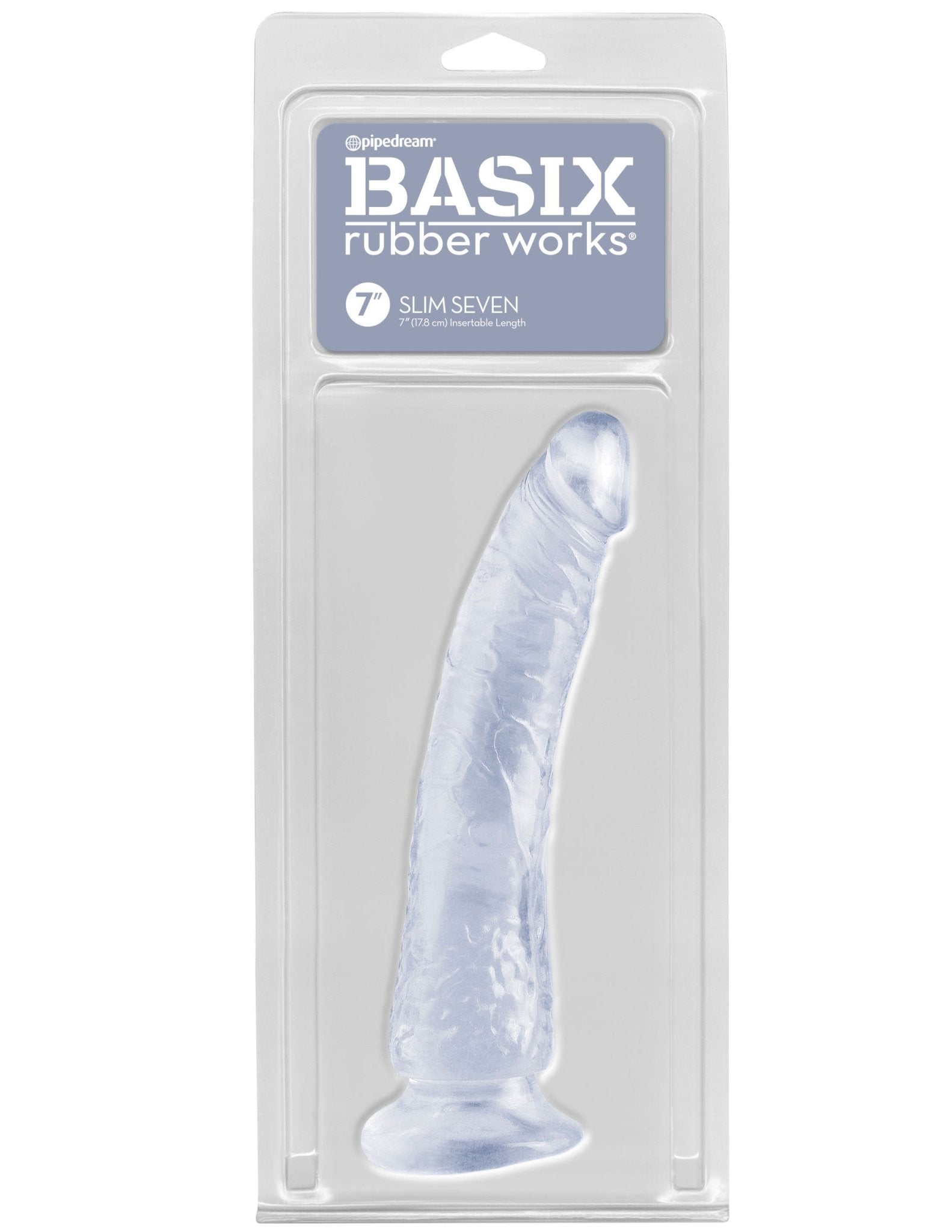 Basix Rubber Works - Slim 7 Inch With Suction Cup - Clear PD4223-20