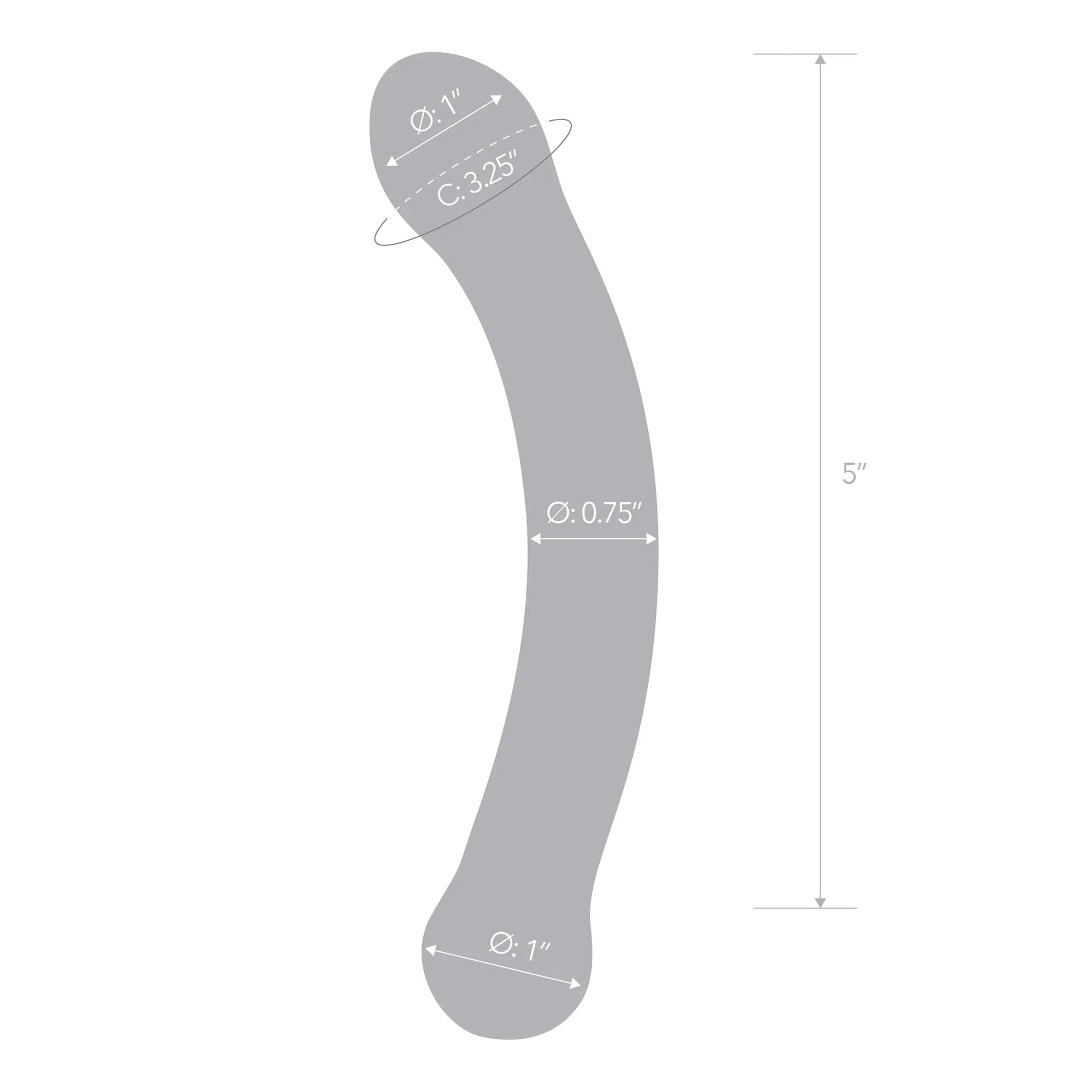 6 Inch Curved G-Spot Blue Glass Dildo GLAS-147