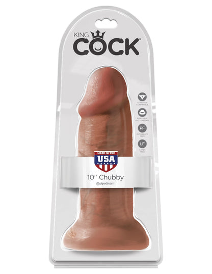 King Cock 10 Inch Chubby - Tan PD5536-22