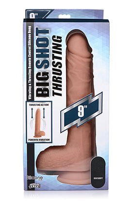 Big Shot 9 Inch Silicone Thrusting Dildo With - Balls and Remote CN-19-1012-10