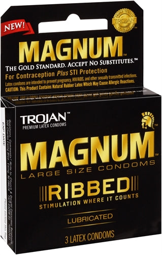 Trojan Magnum Ribbed - 3 Pack TJ64208