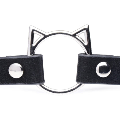 Kinky Kitty Ring Slim Choker - Black MS-AG726-BLK