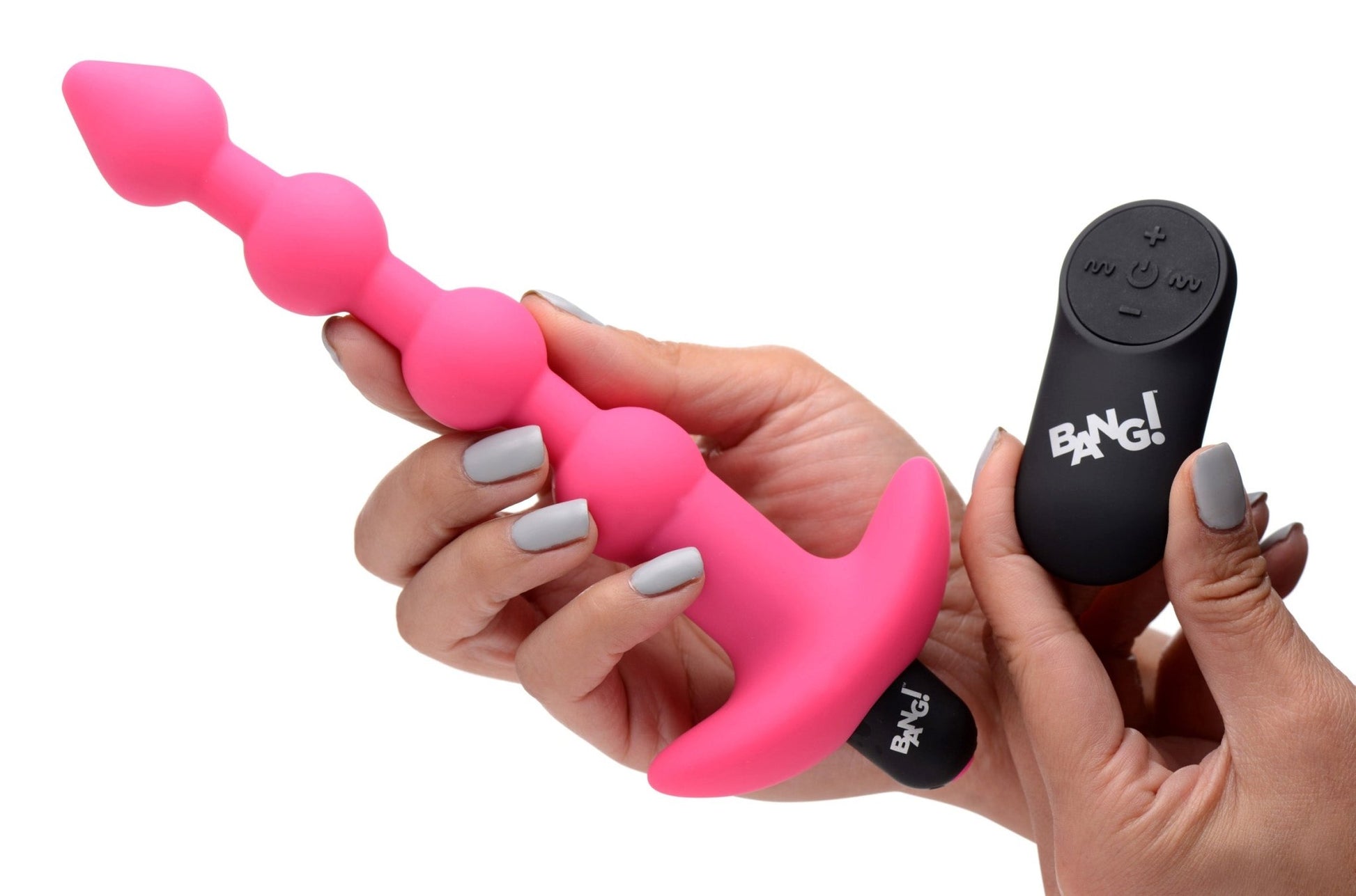 Bang - Vibrating Silicone Anal Beads and Remote Control - Pink BNG-AG614-PNK