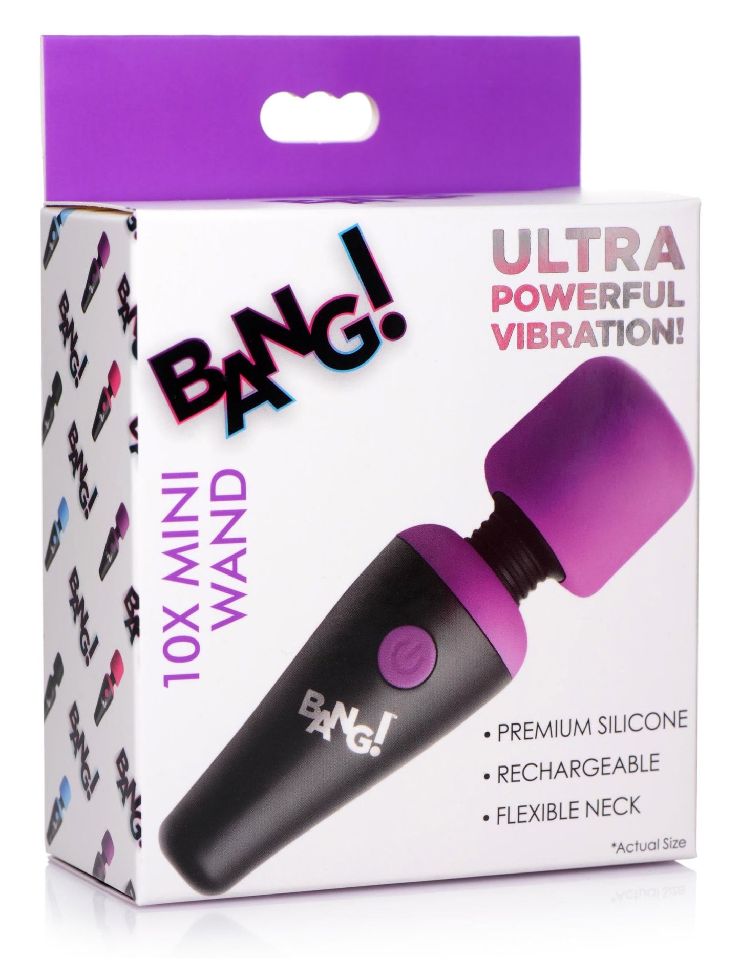 Bang - 10x Vibrating Mini Silicone Wand - Purple BNG-AG786-PUR