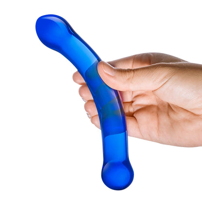 6 Inch Curved G-Spot Blue Glass Dildo GLAS-147