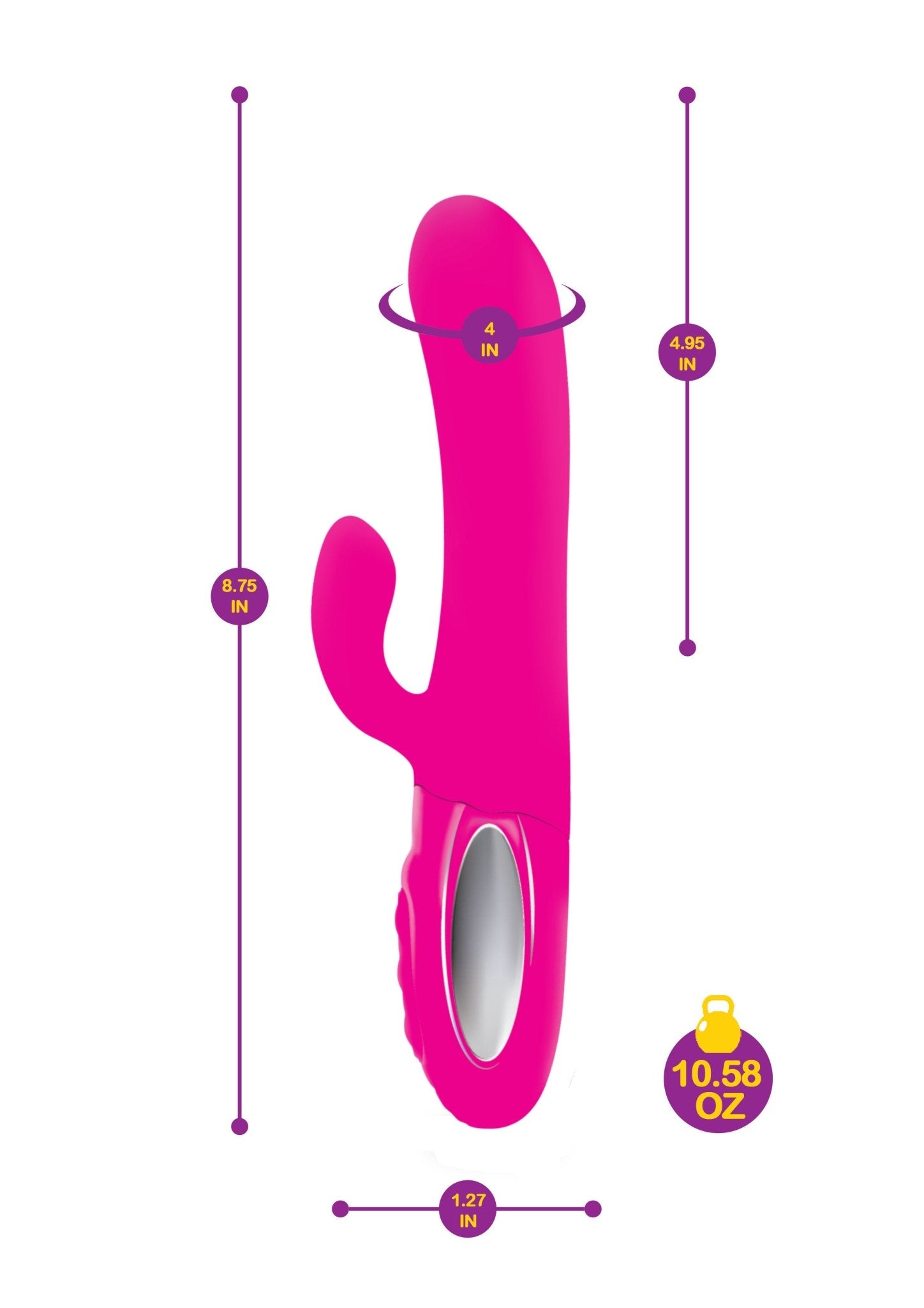 Hypnotic - Hot Pink - Thrusting Rabbit With Swinging Clitoral Stimulator VB-66107