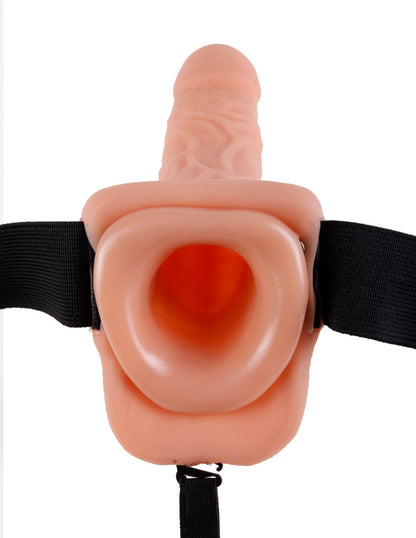 Fetish Fantasy Series 7-Inch Vibrating Hollow Strap-on With Balls - Flesh PD3376-21