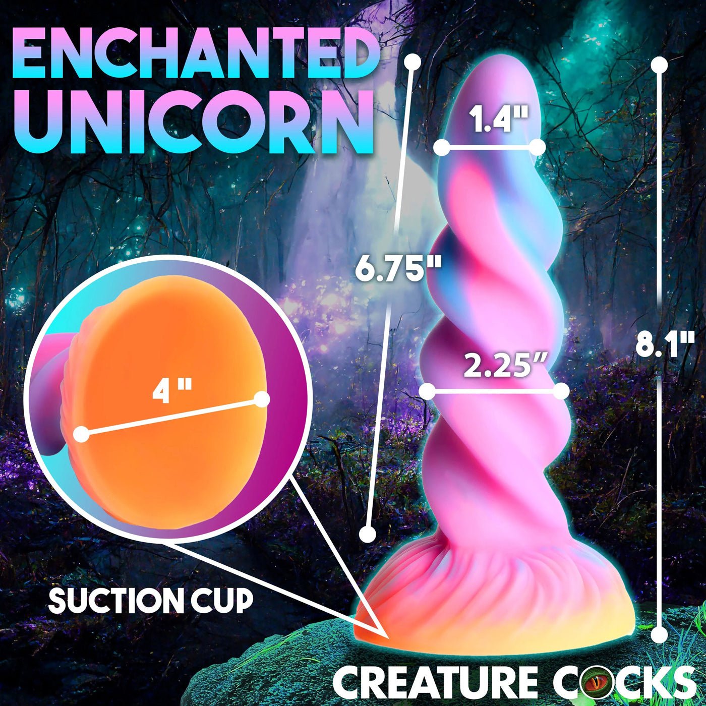 Moon Rider Glow-in-the-Dark Unicorn Dildo CC-AH276