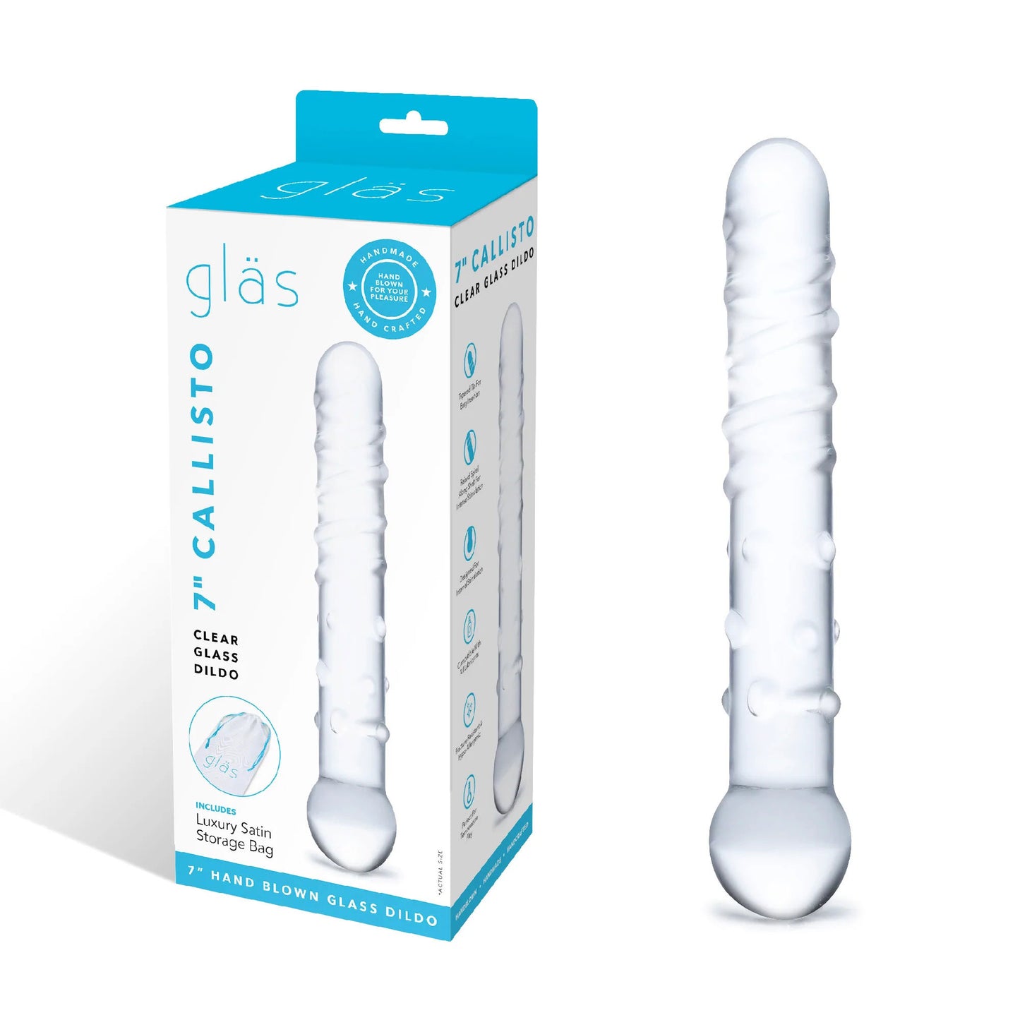 Callisto Clear Glass Dildo GLAS-78