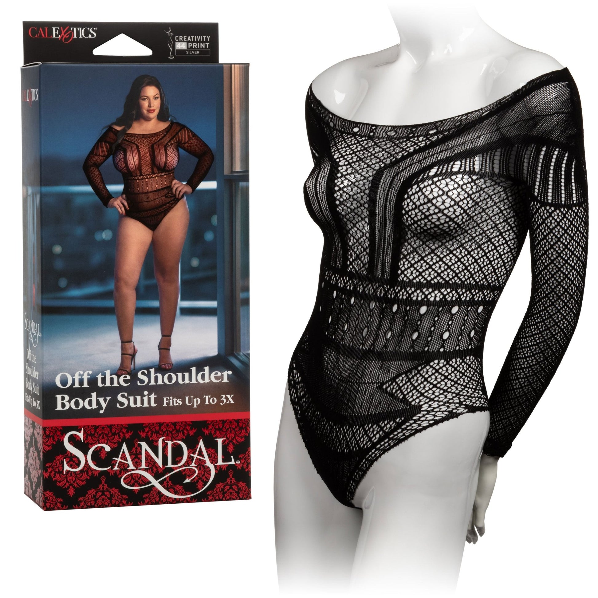 Scandal Plus Size Off the Shoulder Body Suit - Plus Size - Black SE2711833