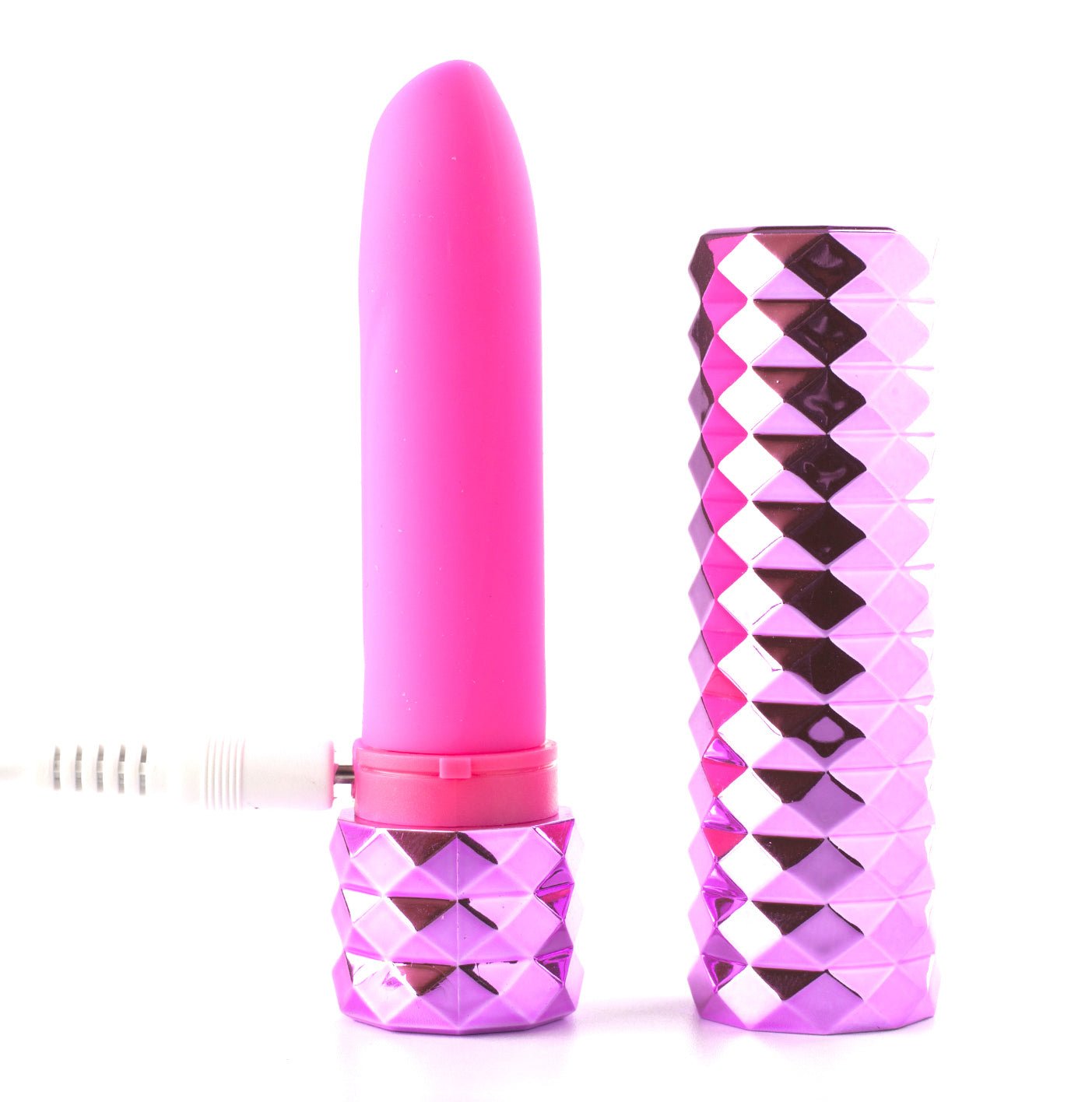 Roxie Crystal Gem Lipstick Bullet Vibrator - Pink MTMA17001-P1