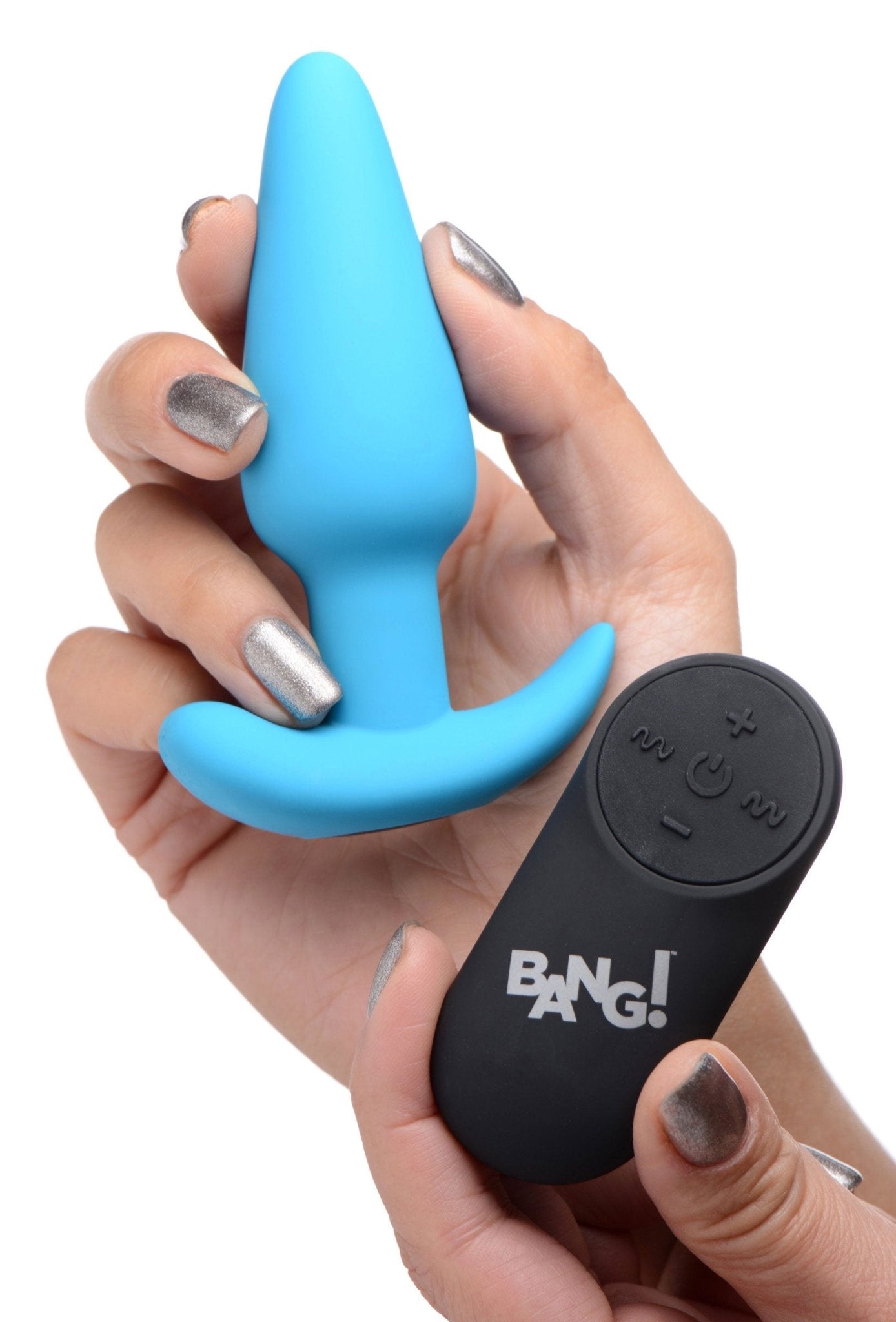 21x Silicone Butt Plug With Remote - Blue BNG-AG563-BLU