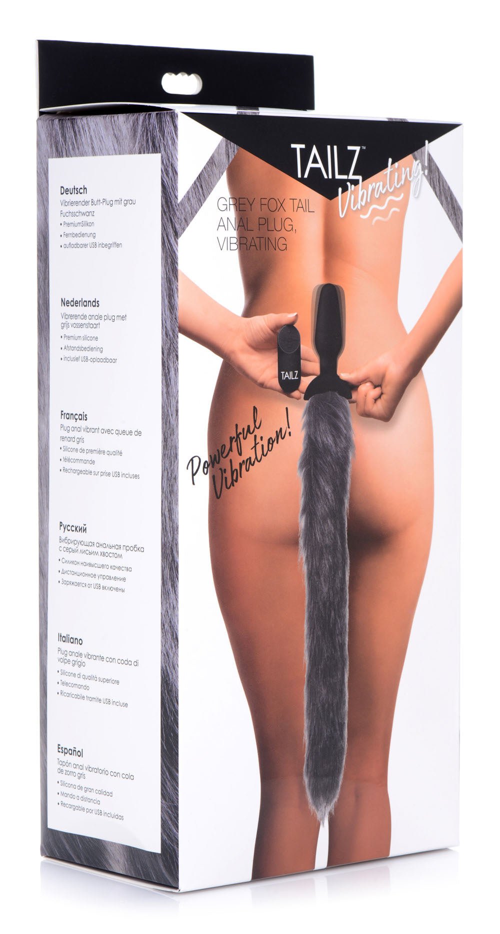 Grey Fox Tail Vibrating Anal Plug TZ-AG187