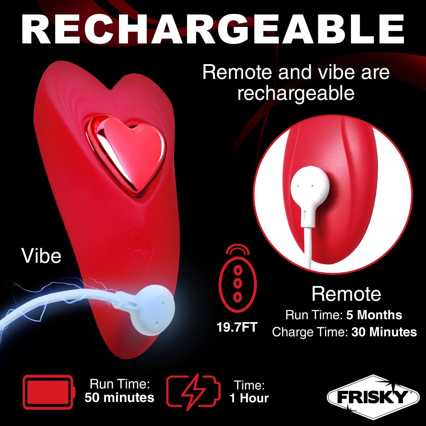 Love Connection Silicone Panty Vibe With Remote Control - Red FR-AH368