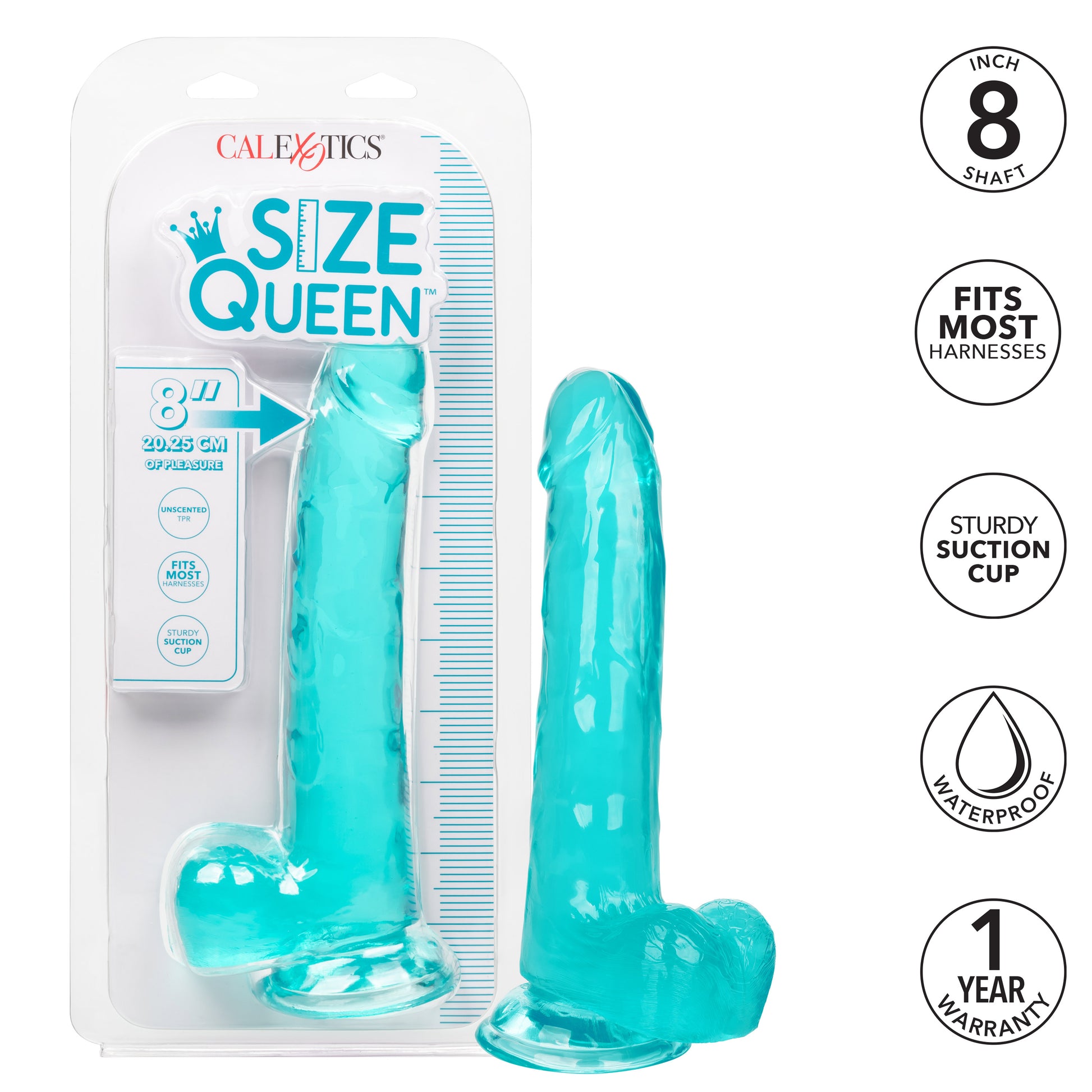 Size Queen 8 Inch - Blue SE0261102