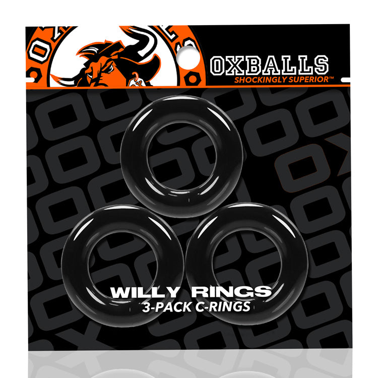 Willy Rings 3-Pack Cockrings - Black OX-3047-BLK