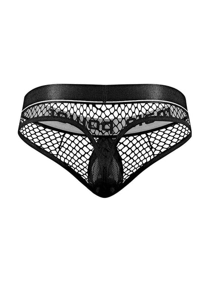 Cock Pit Net Cock Ring Thong - L/ XL - Black MP-410260BKLX