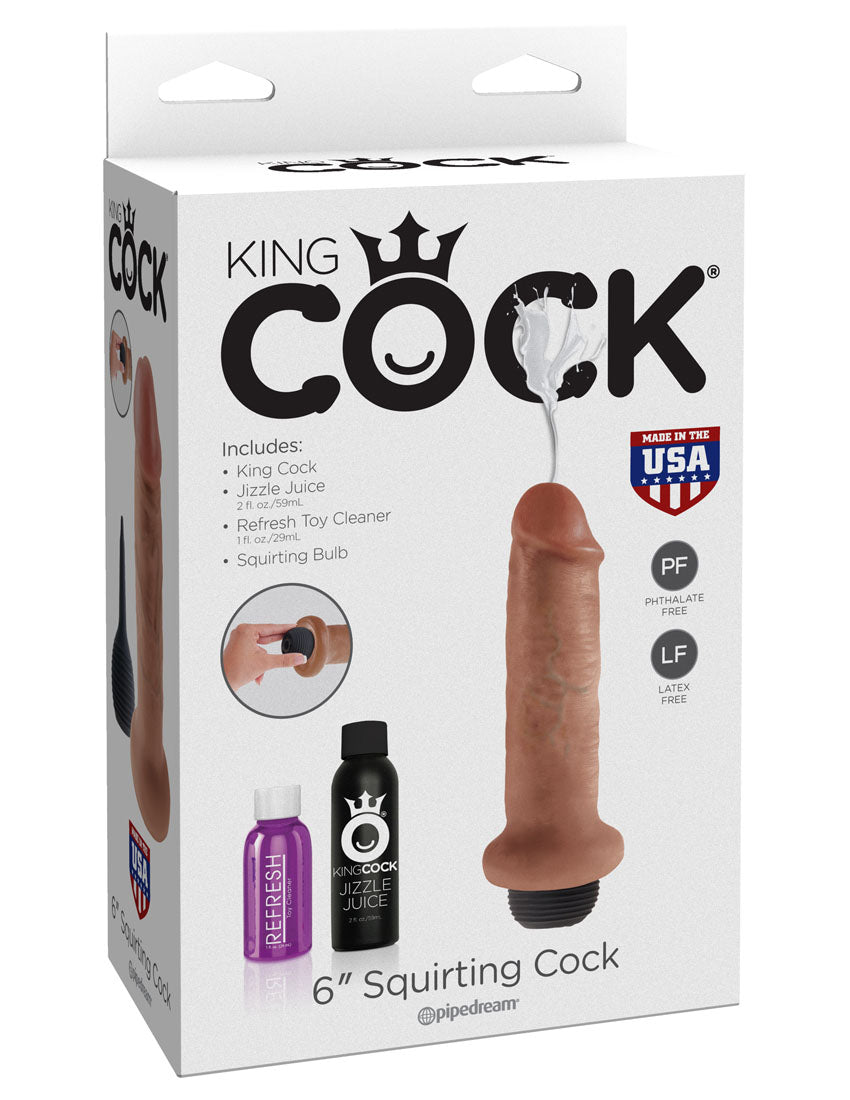 King Cock 6 Inch Squirting Cock - Tan PD5606-22