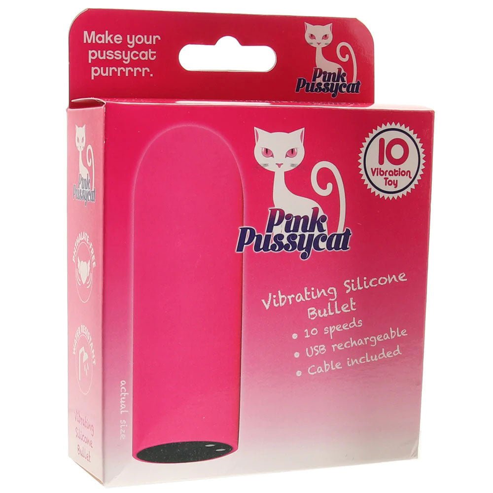 Pink Pussycat Vibrating Silicone Bullet - Pink CG-PPSB