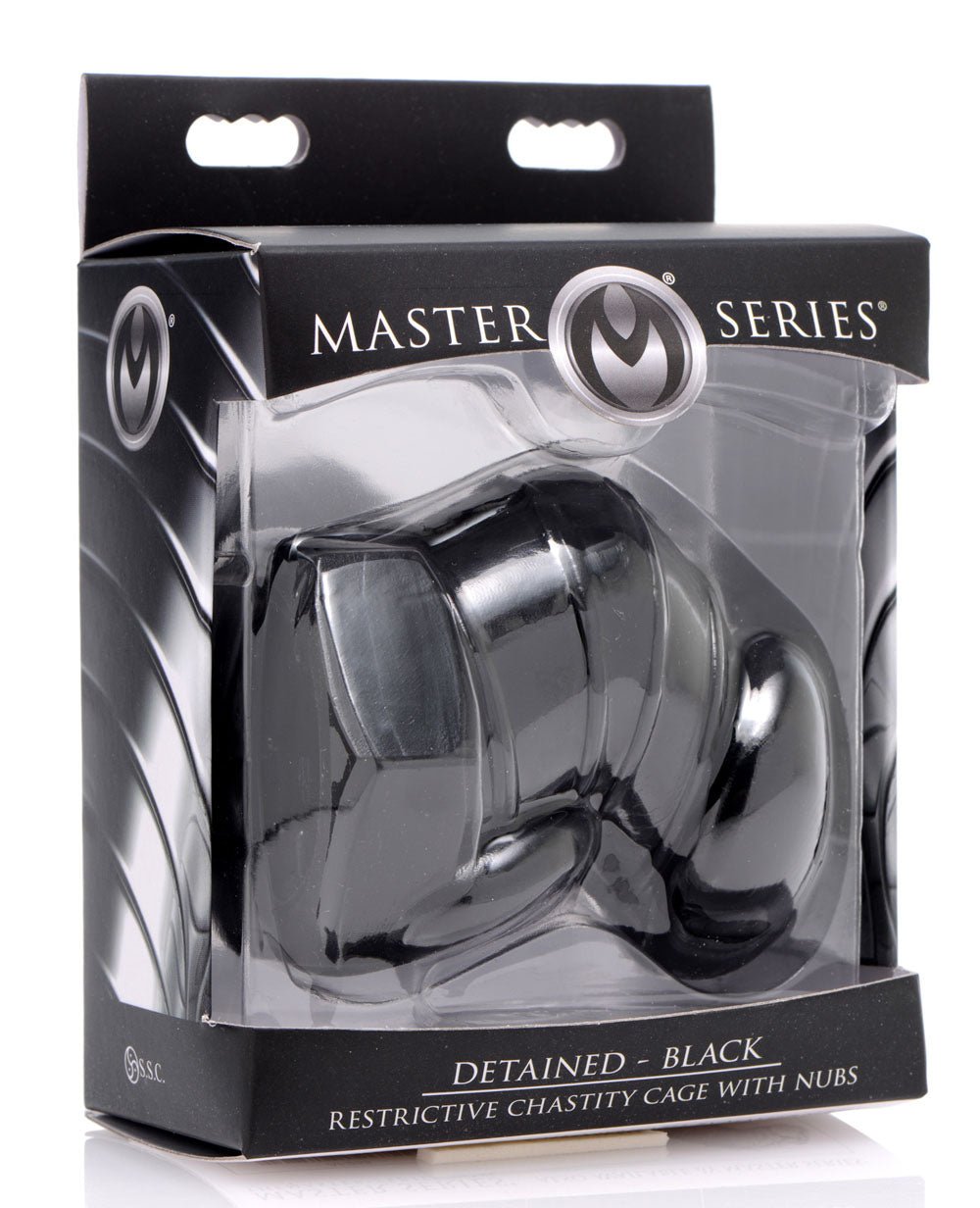 Master Series Detained - Black Restrictive Chastity Cage MS-AF255