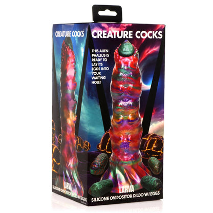 Larva Silicone Ovipositor Dildo With Eggs - Multicolor CC-AH195-MUL