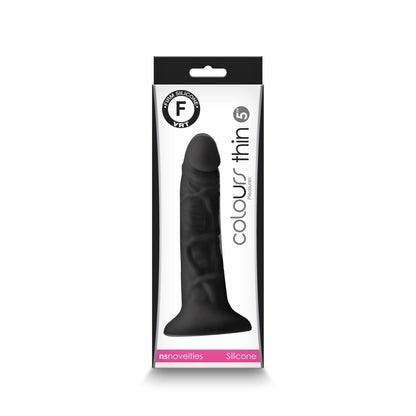 Colours - Pleasures - Thin 5 Inch Dildo - Black NSN-0405-53