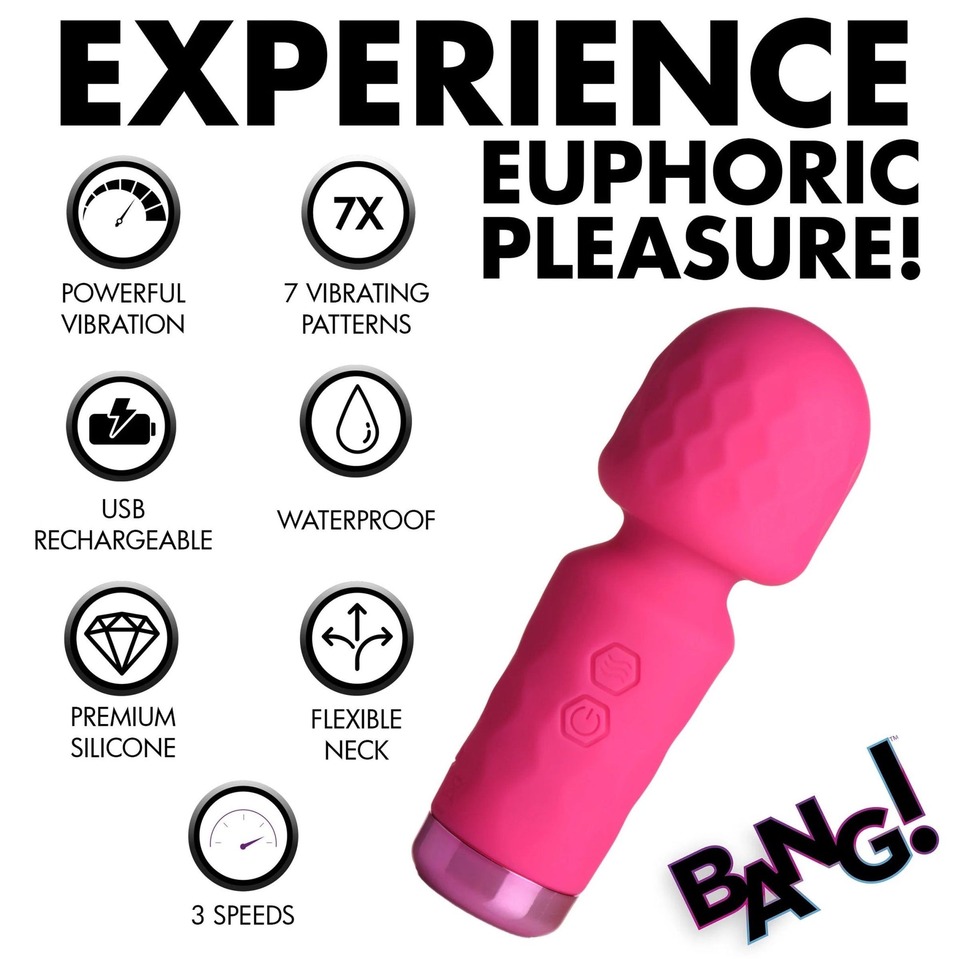 10x Mini Silicone Wand - Pink BNG-AH205-PNK