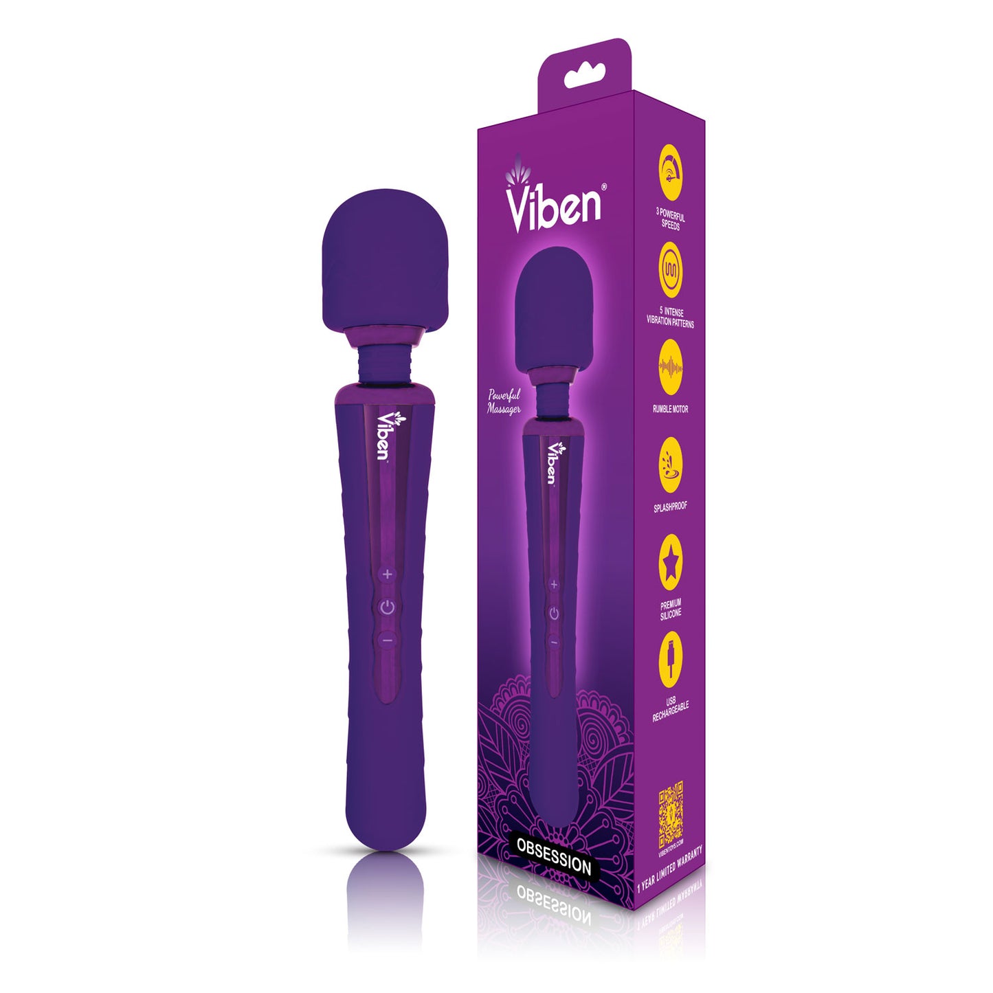 Obsession - Intense Wand Massager - Violet VB-66100