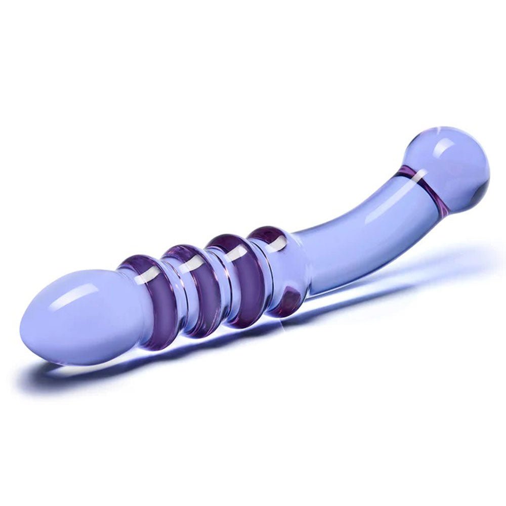 Purple Rain Ribbed Dildo GLAS-52