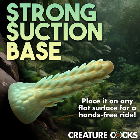 Stegosaurus Spiky Reptile Silicone Dildo - Green CC-AH294-GRN