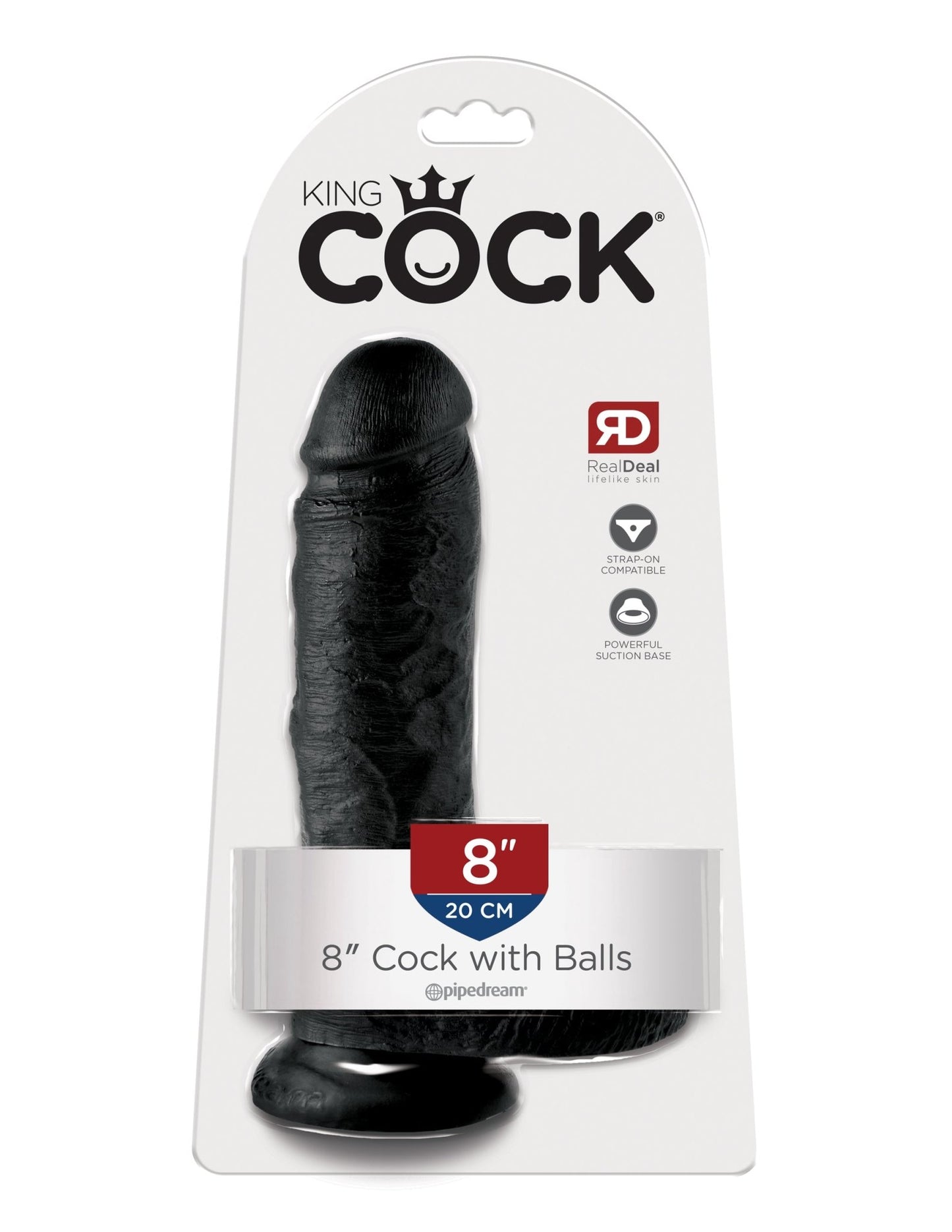 King Cock 8-Inch Cock With Balls - Black PD5507-23