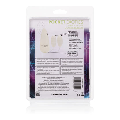 Glow-in-the-Dark Pocket Exotics Vibrating Glowing Double Bullets SE1101202