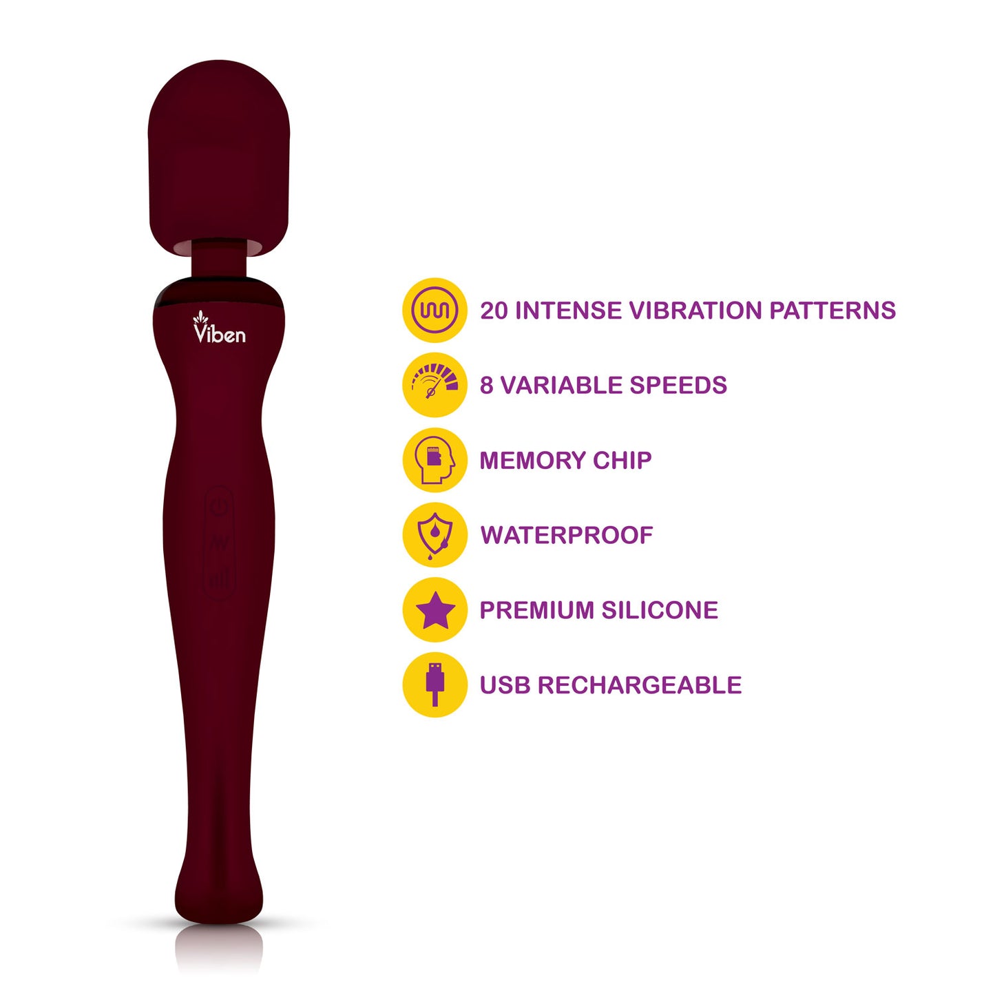 Sultry - Ruby - Intense Handheld Wand Massager VB-75001