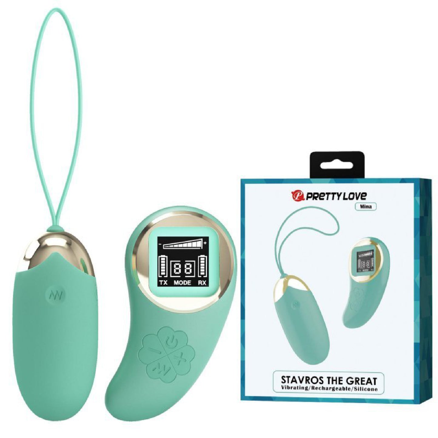 Mina Vibrating Remote Control Egg - Turquoise BI-014362WLED1