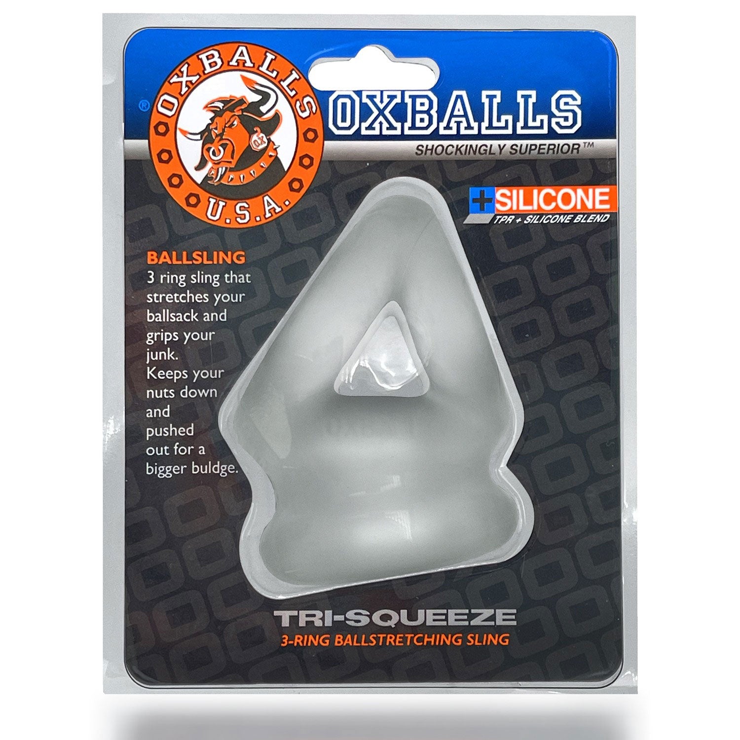 Tri-Squeeze Cocksling - Clear OX-S3024-CLR