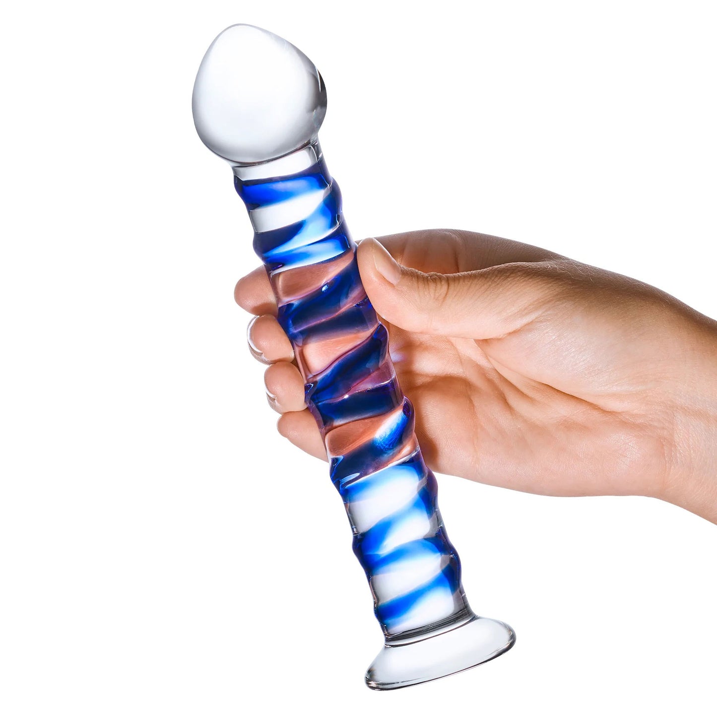 Blue Spiral Glass Dildo GLAS-75