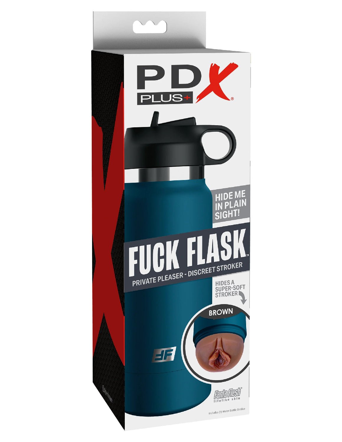 Fuck Flask - Private Pleaser - Blue Bottle - Brown PDRD627-29