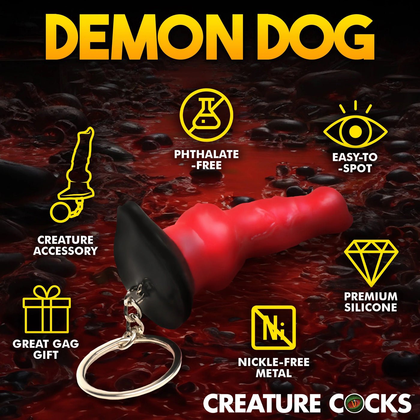 Hell Hound Keychain - Red CC-AH424