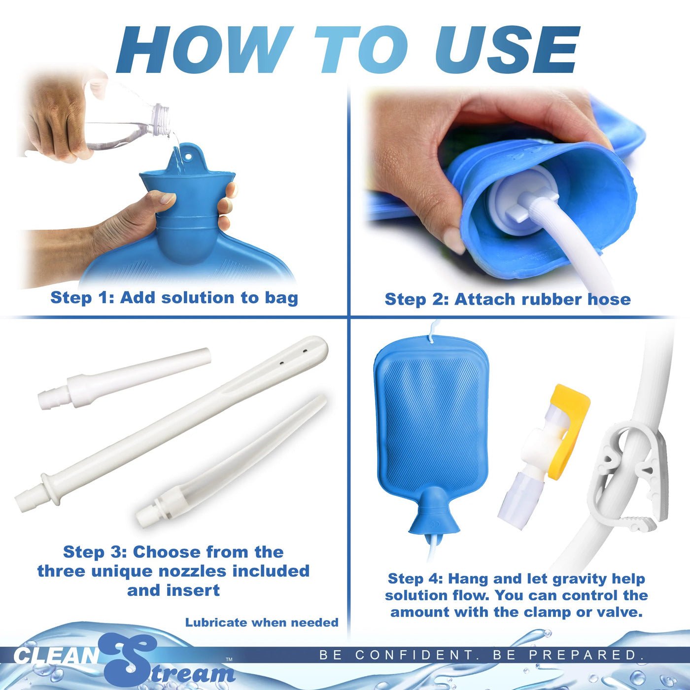 Deluxe Shower Enema Kit - Blue CS-AH319