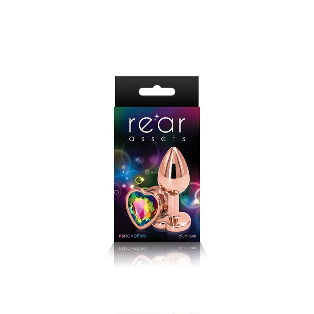 Rear Assets - Rose Gold Heart - Small - Rainbow NSN0963-19